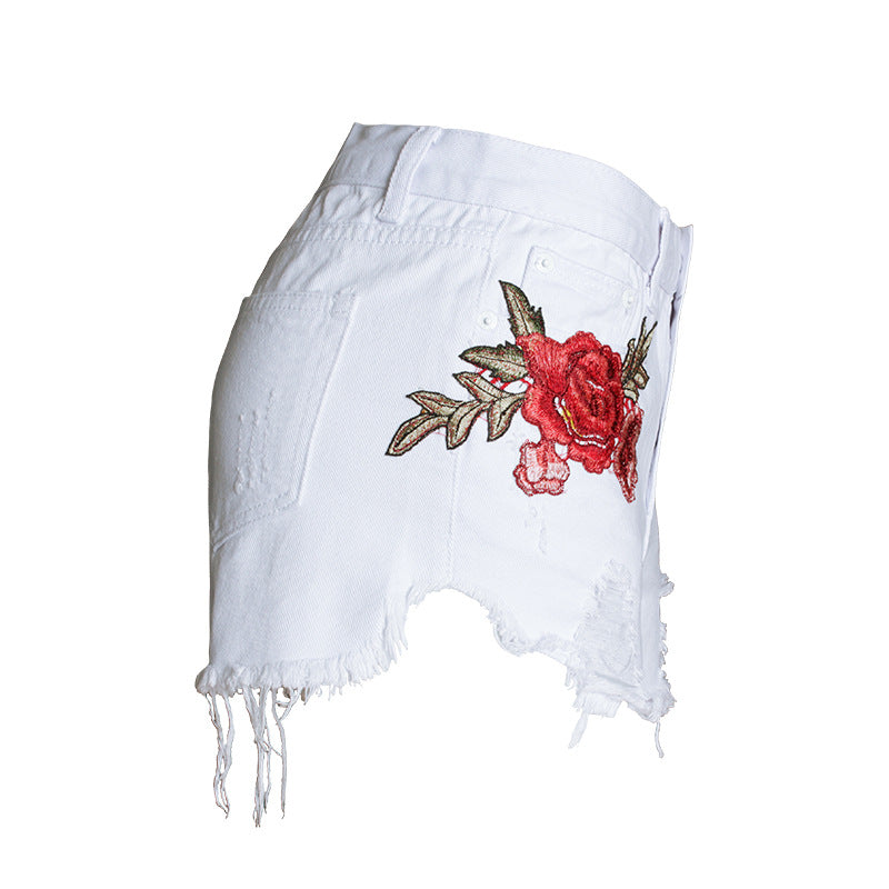 Embroidered Loose Beard Short For Women