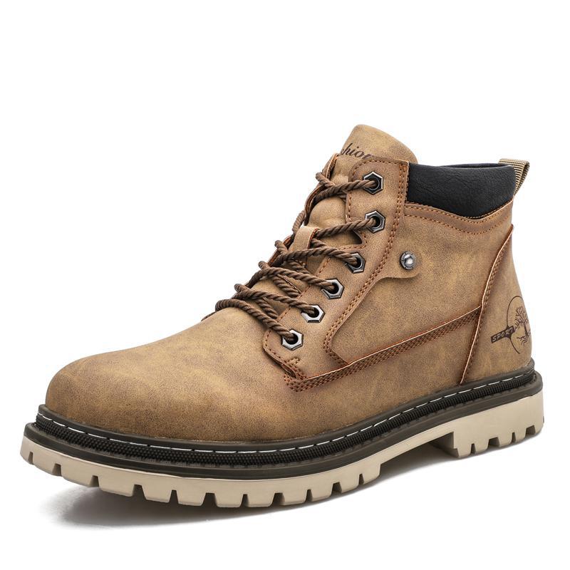 Casual High Top Leather Tooling Shoes for Men