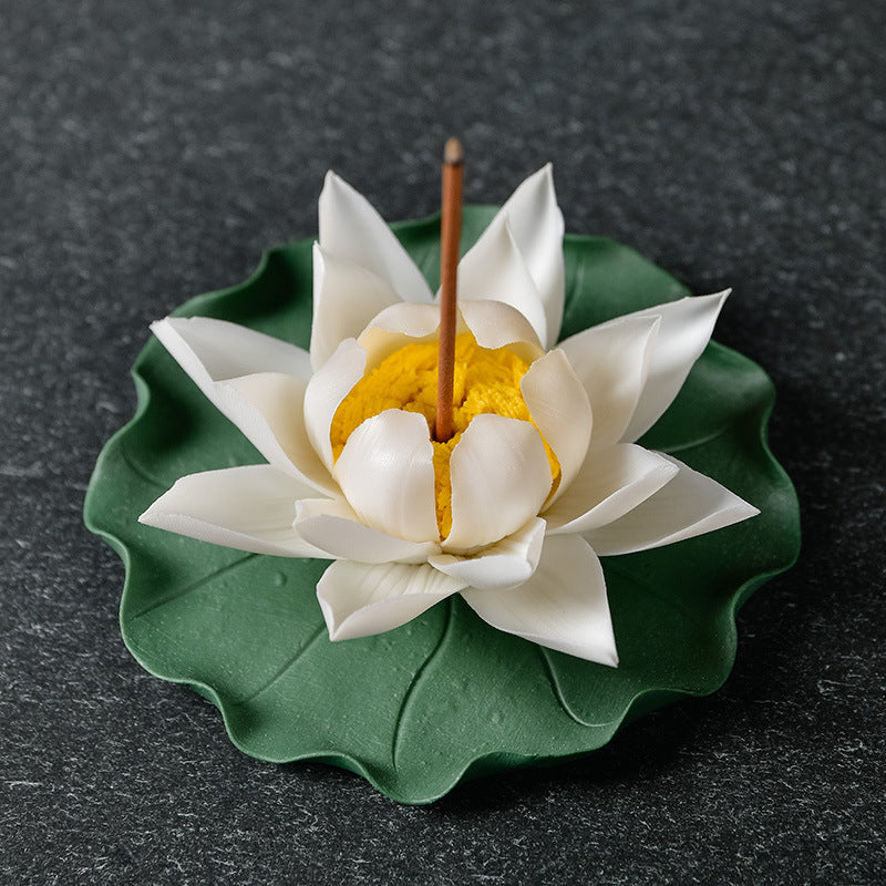 A Variety Of Handmade Lotus Ceramic Incense Plates