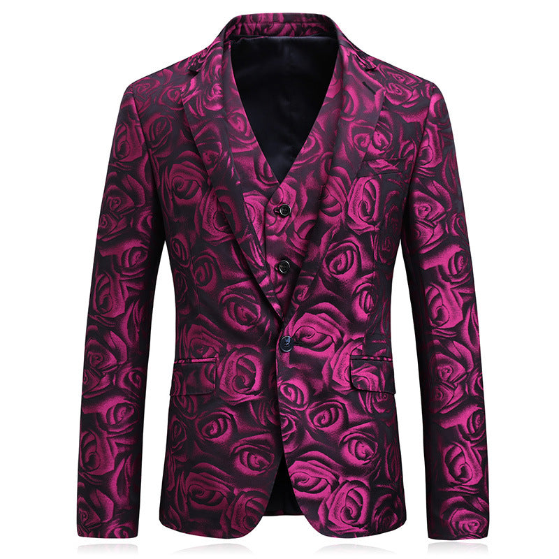 Flower Printed 3PC Suits For Men