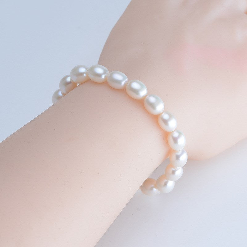 Rice-shaped pearl bracelet