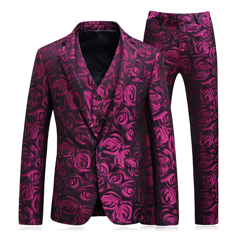 Flower Printed 3PC Suits For Men