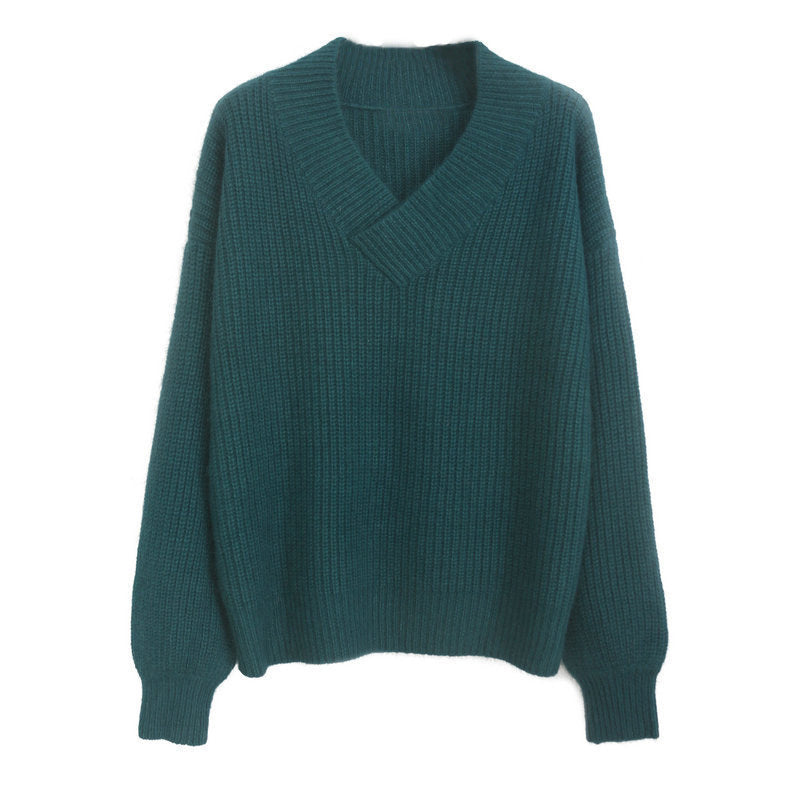 V Neck Pullovers Oversized Sweaters For Women