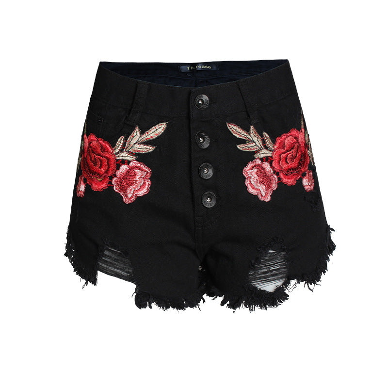 Embroidered Loose Beard Short For Women