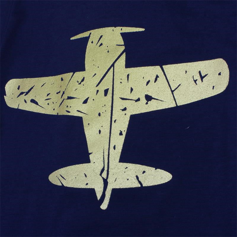 Fashion Casual Cotton Print Fashion Small Airplane Kids T-shirt