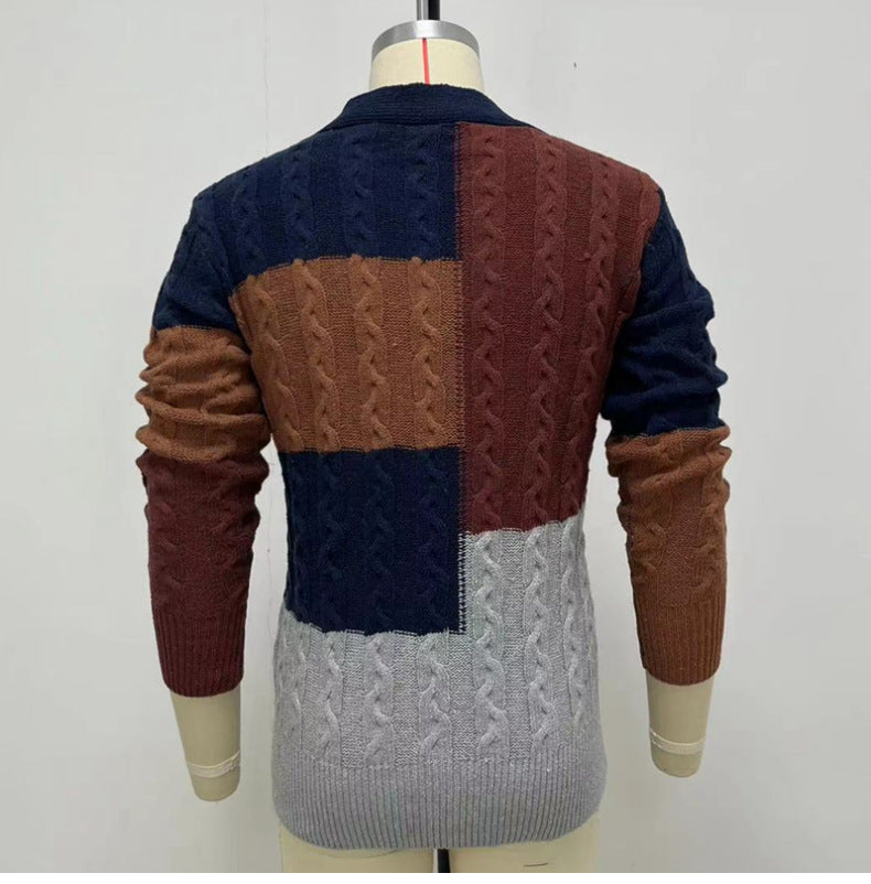 V-neck Long Sleeve Sweater For Men