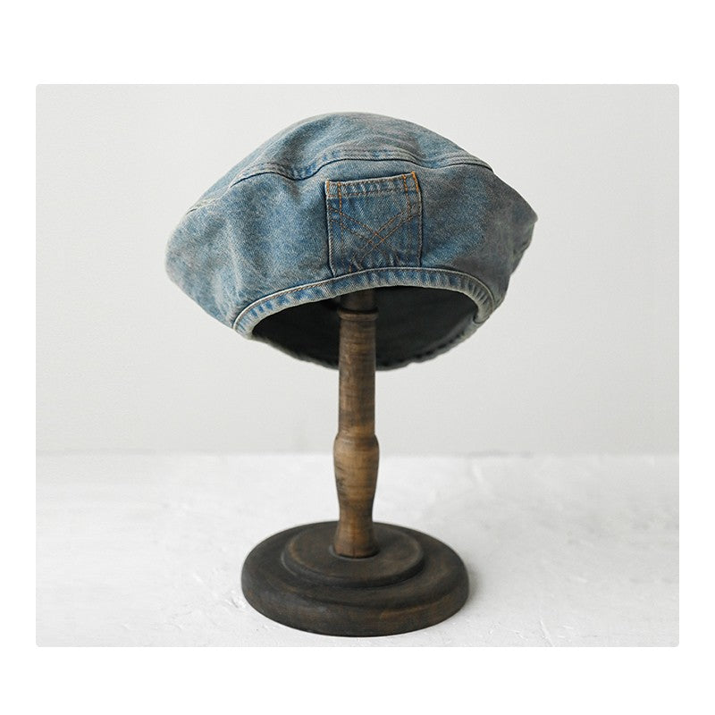 Denim Beret Women's Vintage Painter Hat for women