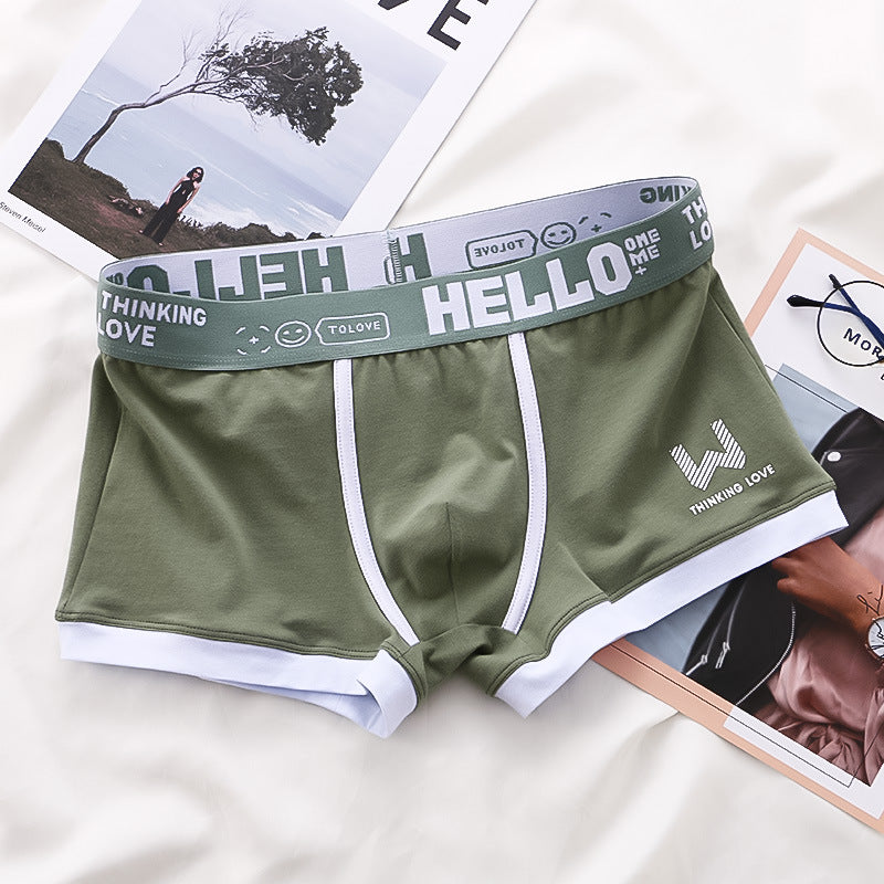 Breathable Contrast Color Boxers For Men