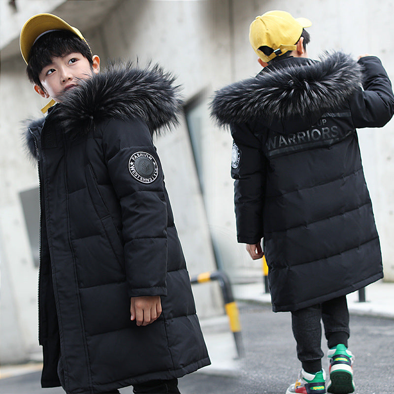 New Mid-length Thick White Duck Down Jacket for boys