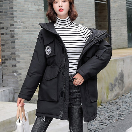 Korean-style Loose Down Cotton-padded Jacket for women