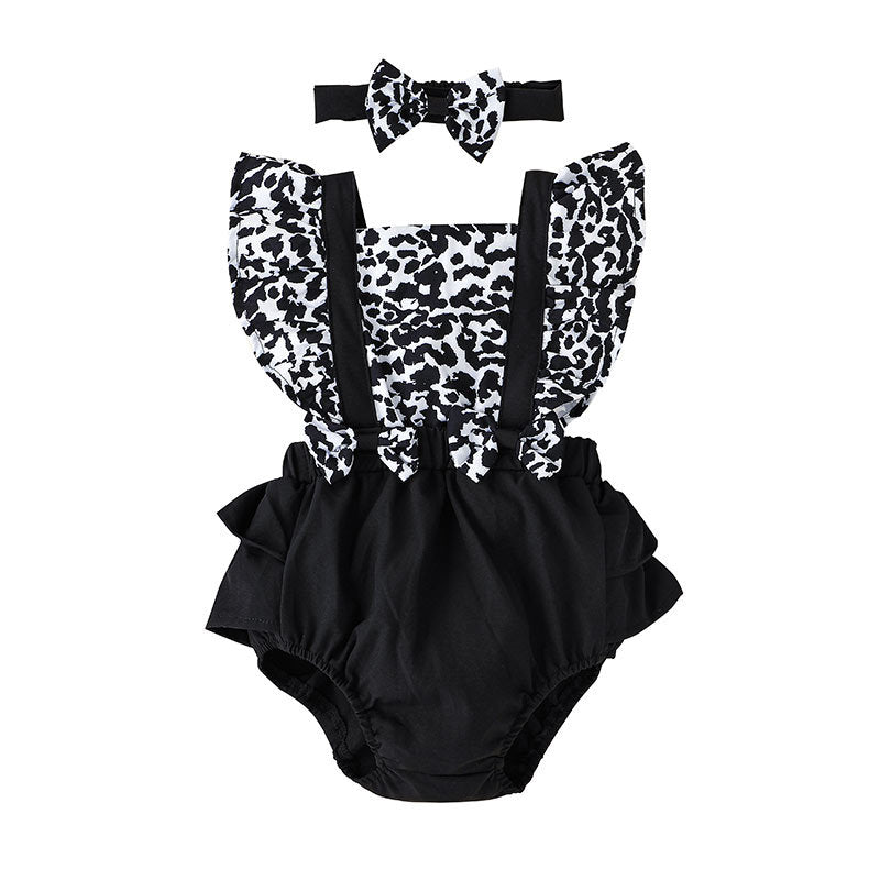 Triangle Leopard Print Rompers for baby