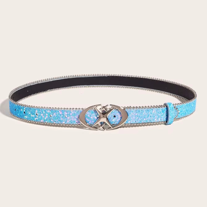 Silver Belt With Sequin Buckle for girls