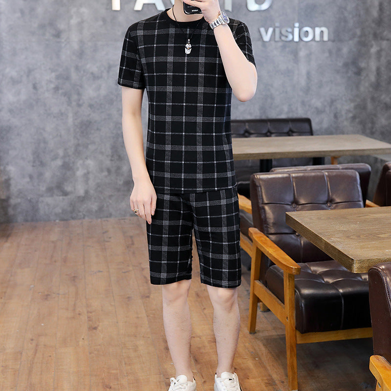 Casual Suit Short-Sleeved Two-Piece Suit For Men