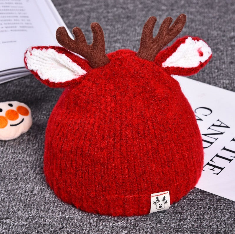 Infant Fall And Winter Thick Warm Wool Ball Baby Knit Caps for kids