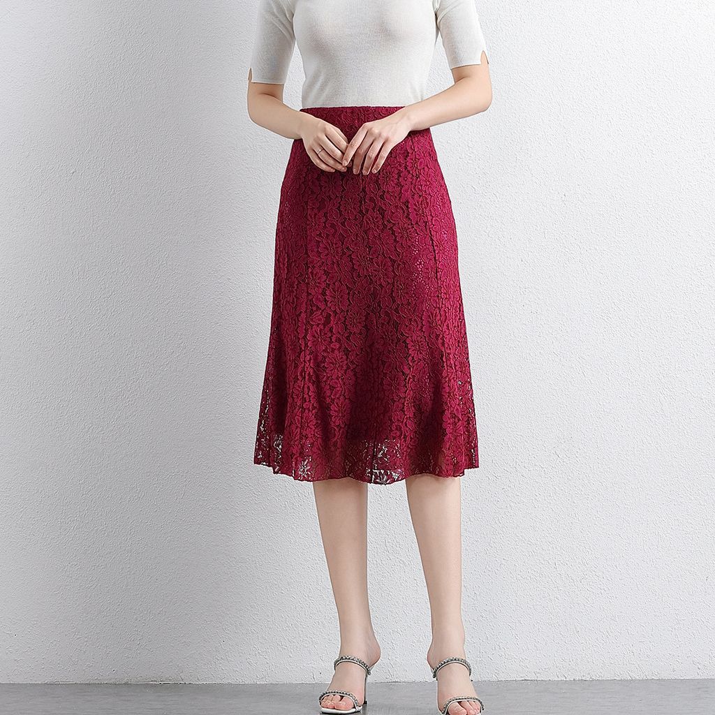 Vintage Lace Fishtail Sheath Skirts For Women