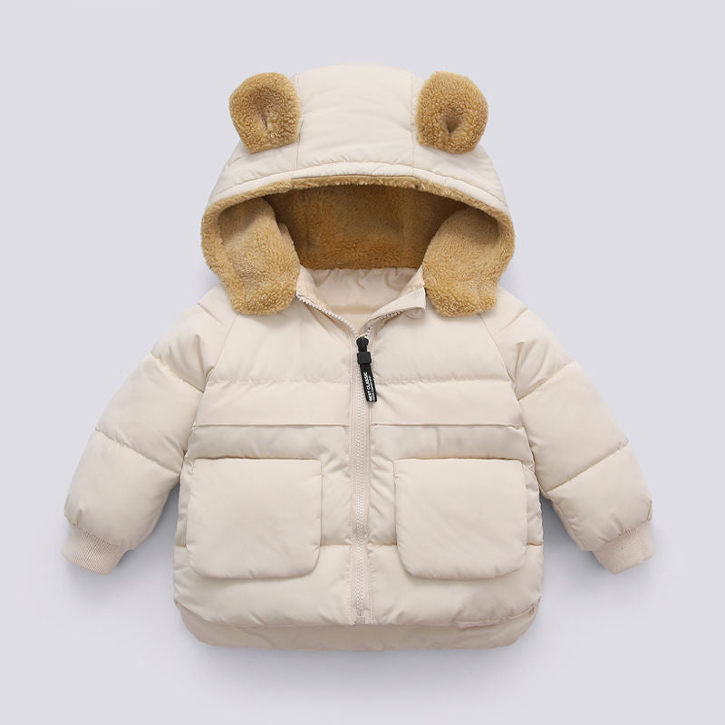 Short Thick Hooded Warm Jacket for baby