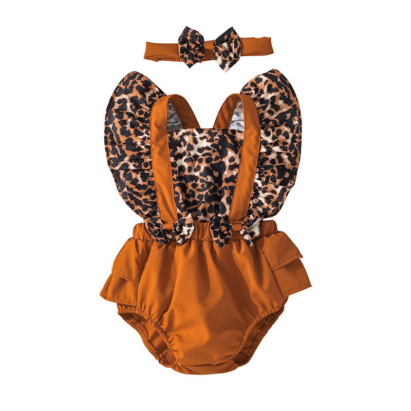 Triangle Leopard Print Rompers for baby