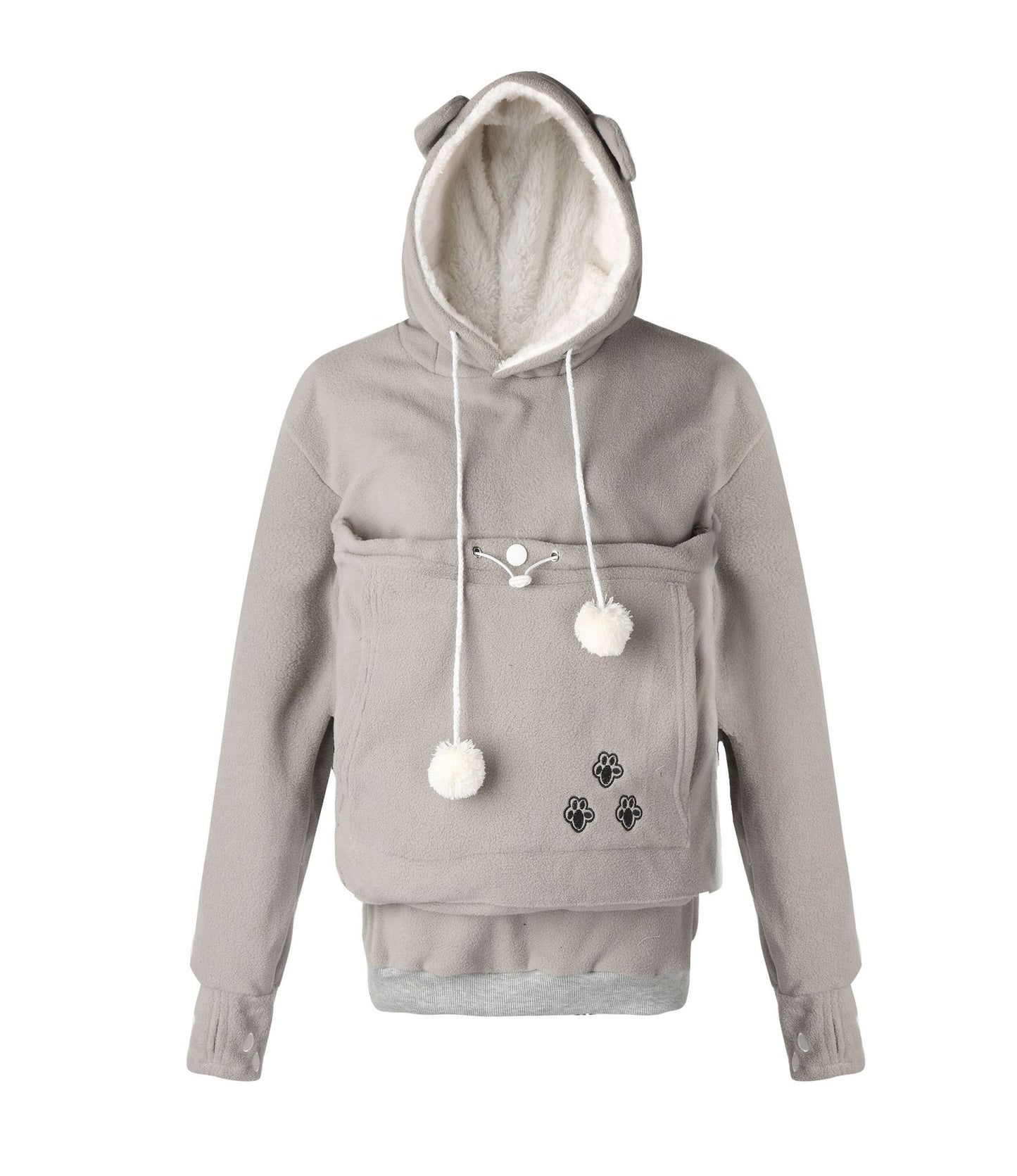 Embroidery Big Pocket Pullover Hoodies For Women