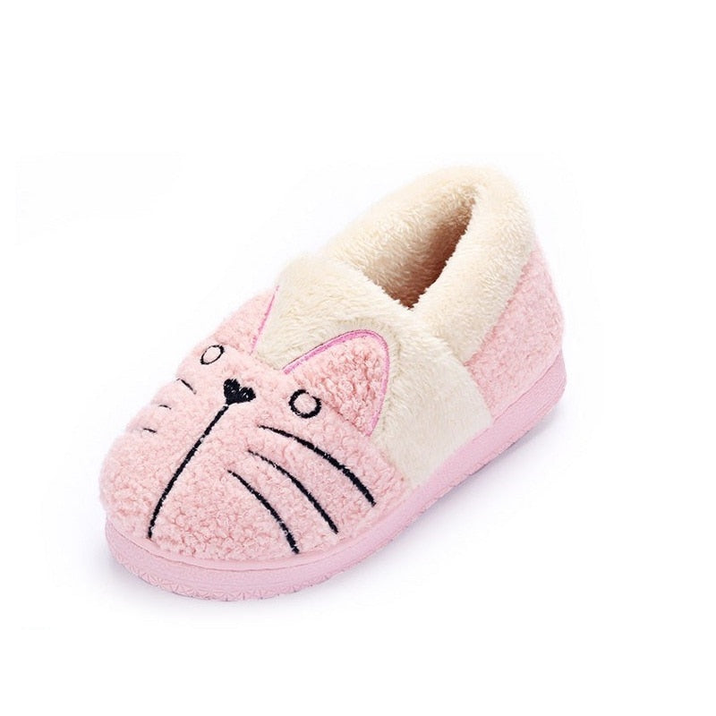 Toddler Baby Home Slippers Girls Cute Cartoon Cat Cotton Shoes Winter Children Keep Warm Slippers