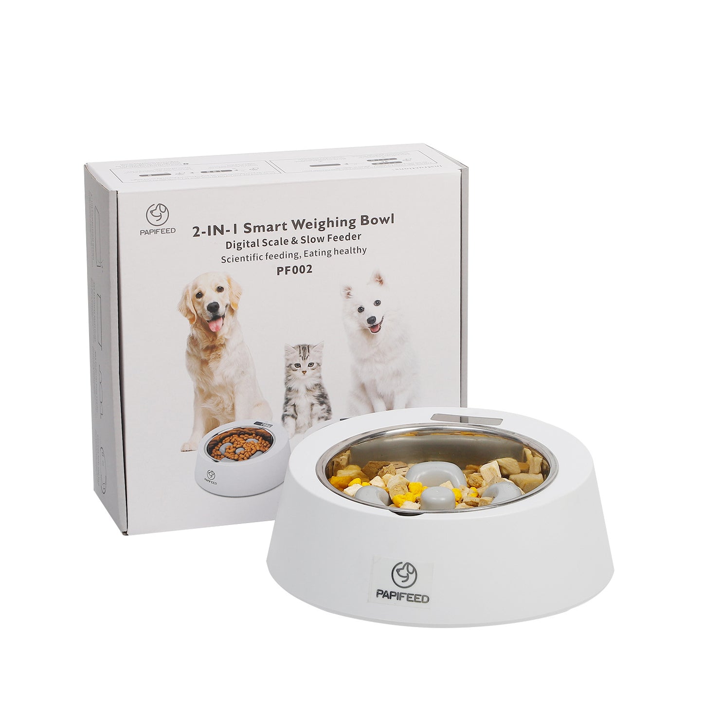 Pet Dog Bowl Slow Feeder Dog Food Bowl Smart Weighing Dog Slow Feeder Cat Pet Feeder