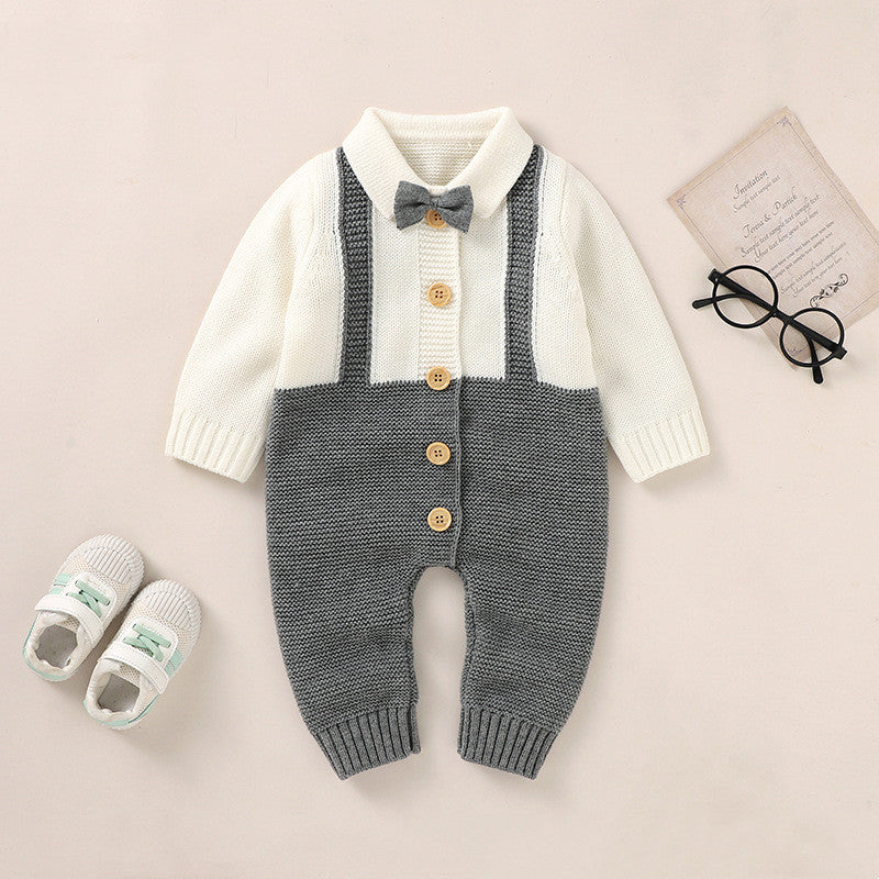 Autumn New Baby Gentleman One-piece Rompers Jumpsuit