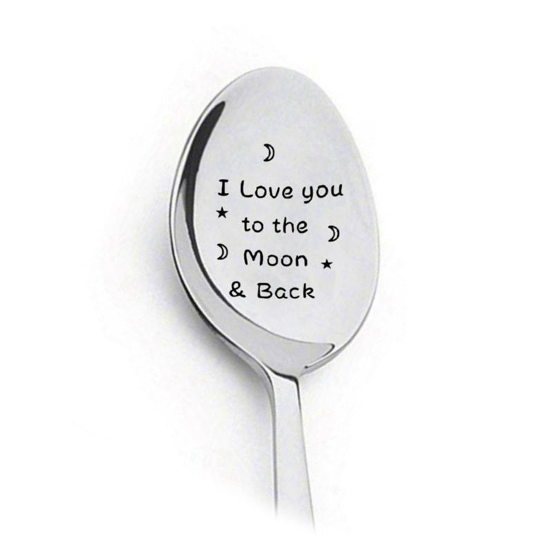 Couple Tableware Good Morning Stainless Steel Long Handle Spoons Lettering