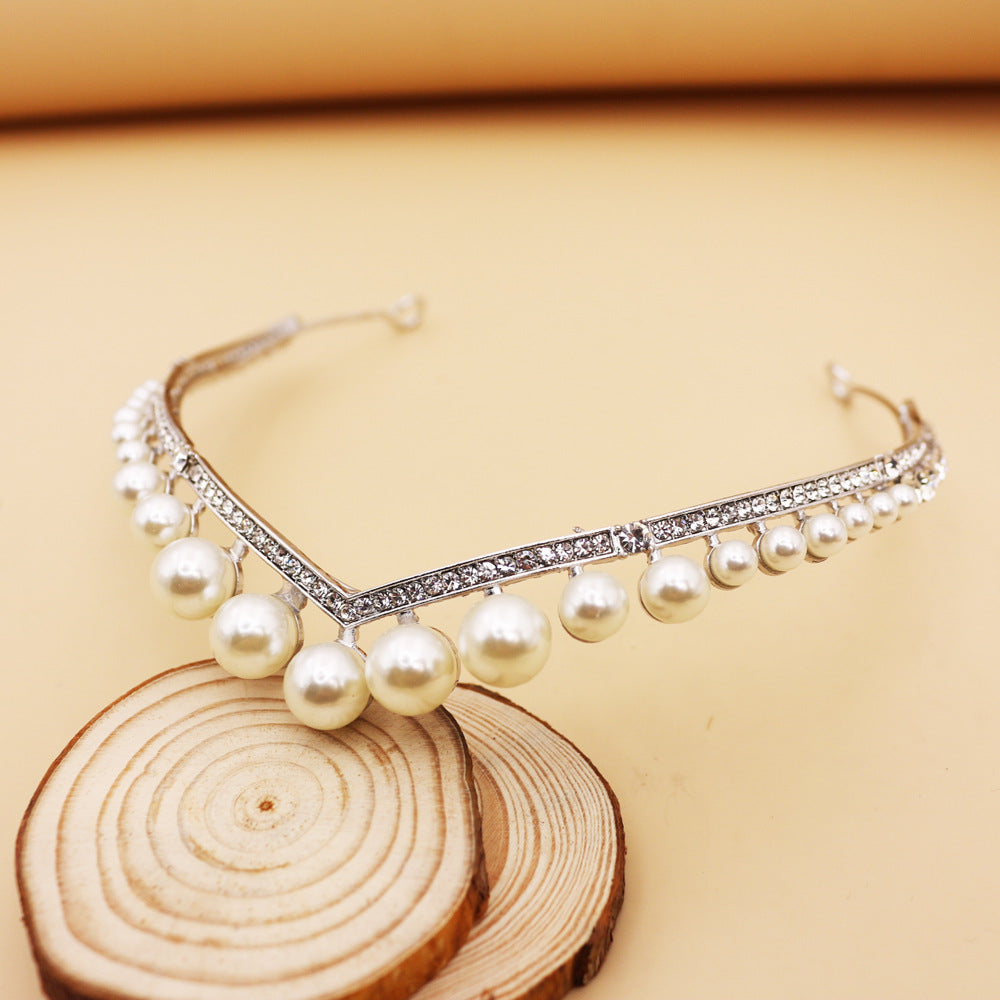 Bride's Wedding Crown Alloy Pearl