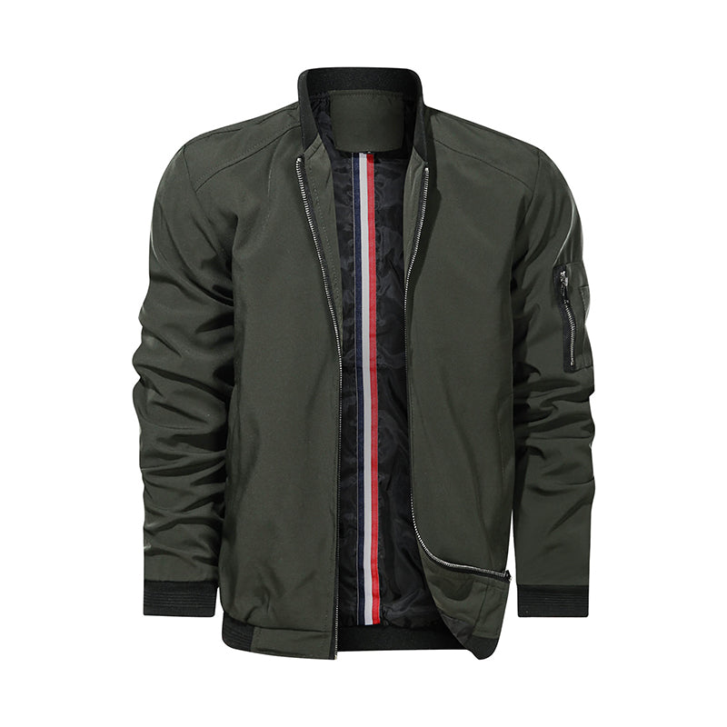 Polyester Bomber Zipper Jacket For Men