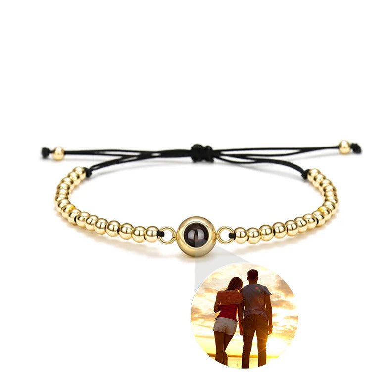 Circular Projection Couple Bracelet In 100 Languages