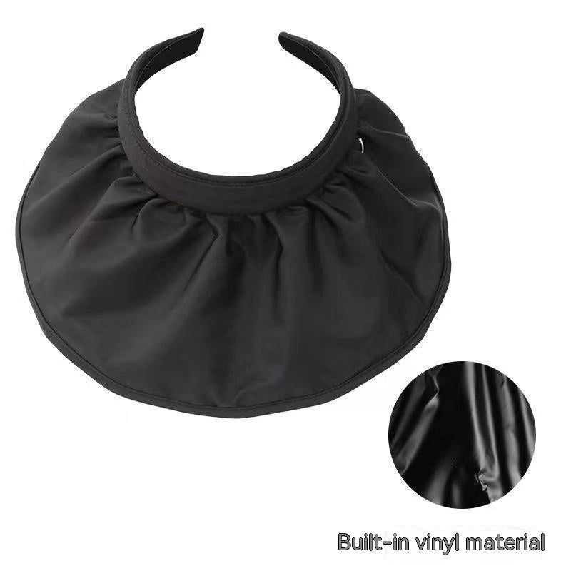 Vinyl Shell-like Bonnet Sunshade  Wide Brim Empty Top Cap for women