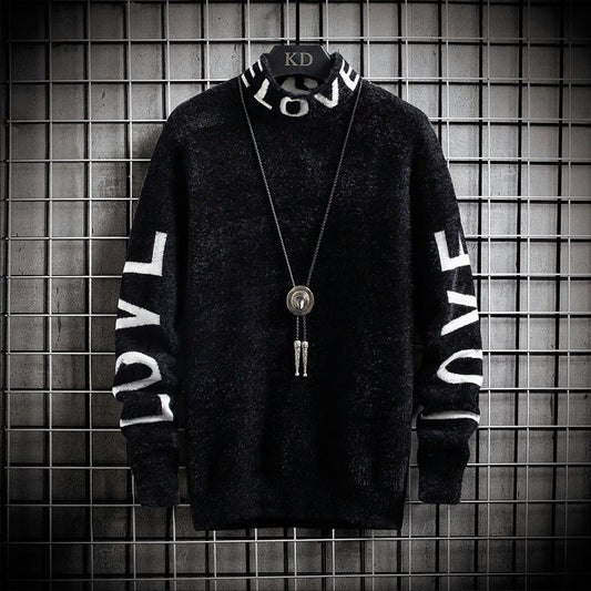 High Neck Loose Personalized Sweater For Men