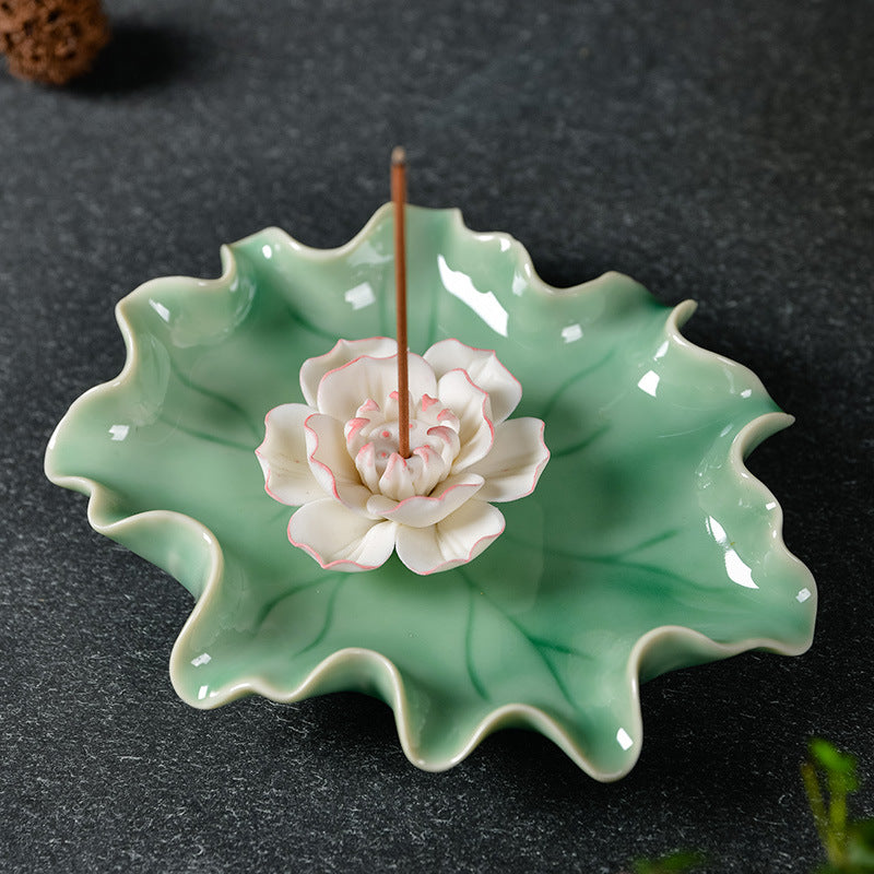 A Variety Of Handmade Lotus Ceramic Incense Plates