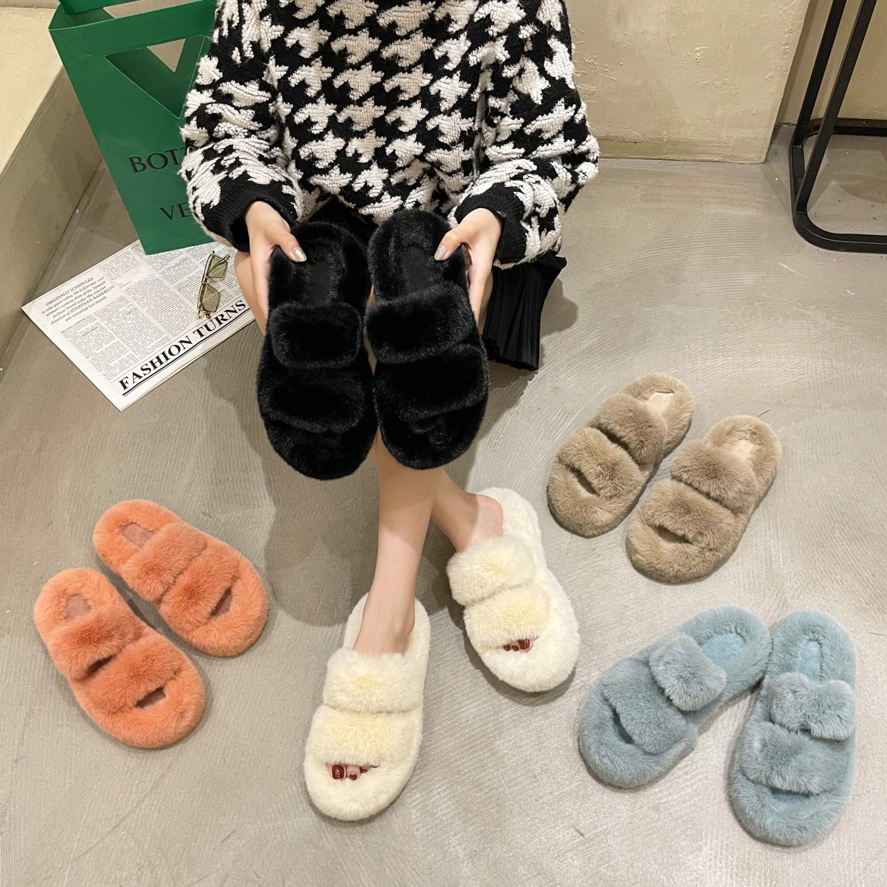 Fluffy Bedroom Slippers for girls