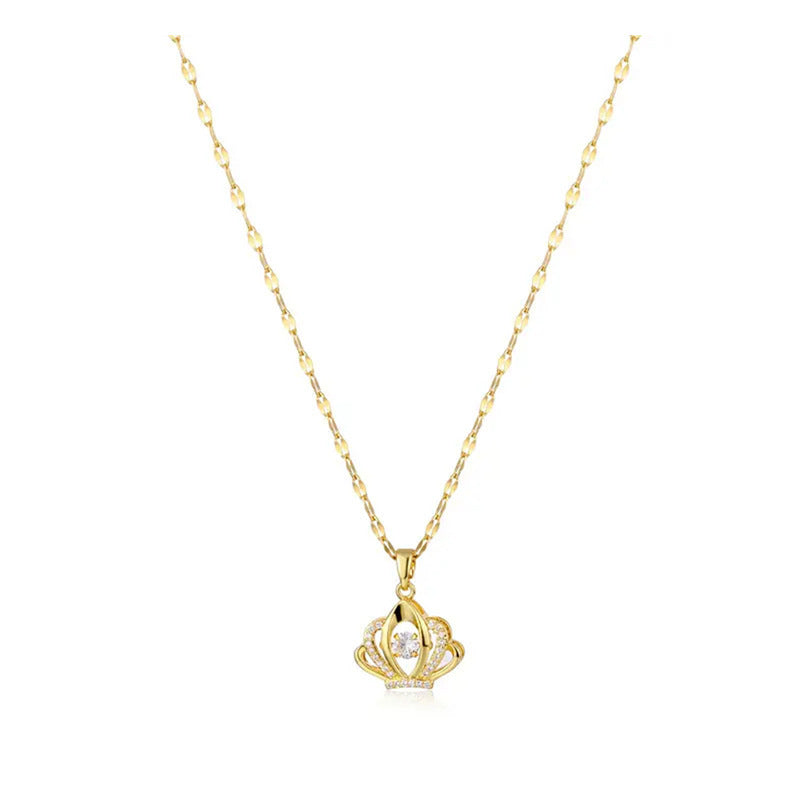 Women's Fashion Simple Full Diamond Perfume Bottle Clavicle Chain