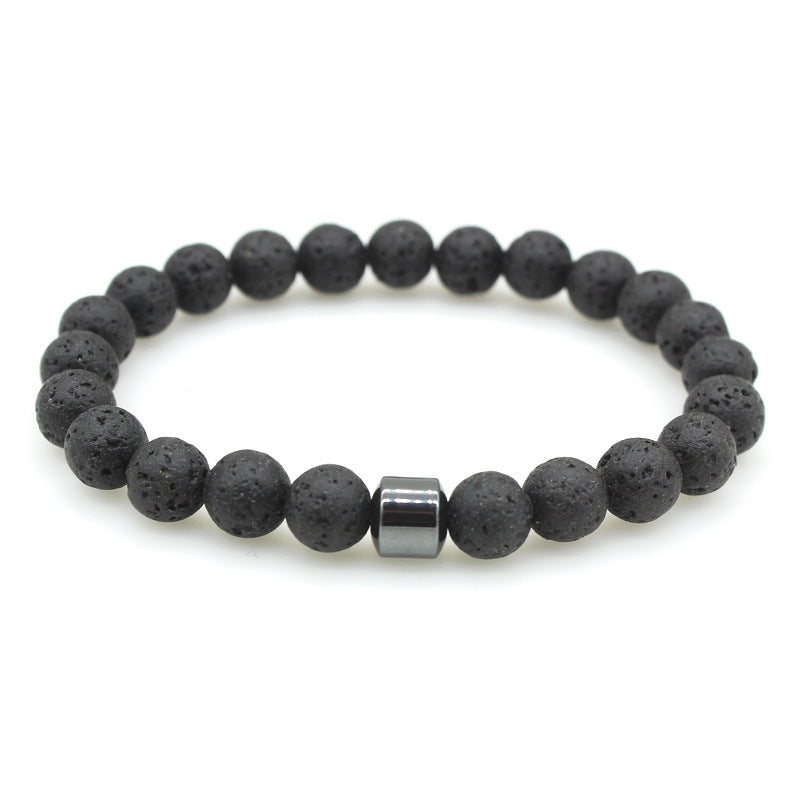 Tigereye Volcanic Rock Map Stone 8mm Bracelet