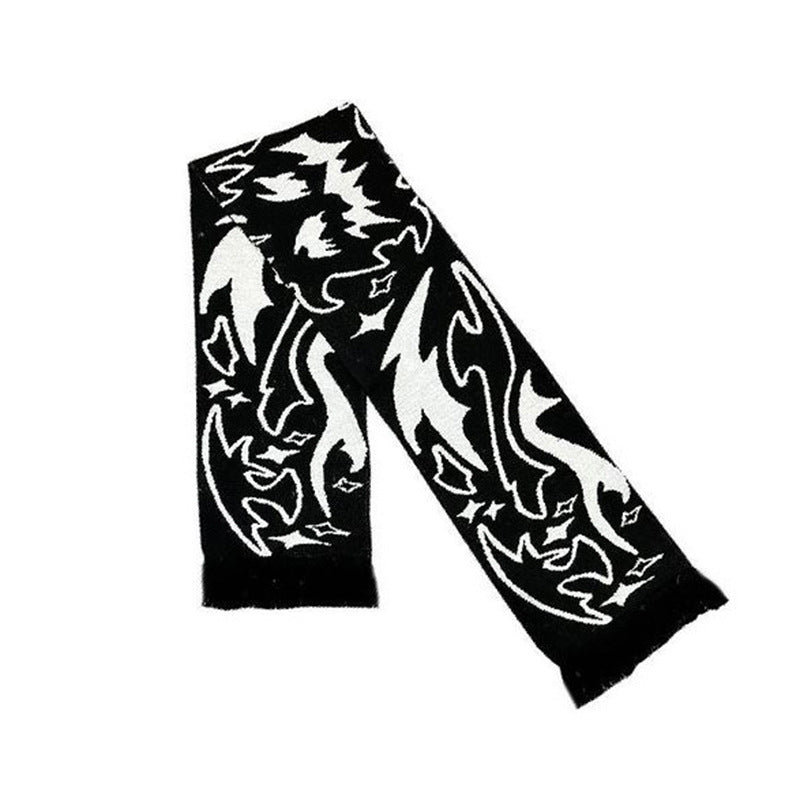 European And American Scarf Autumn And Winter New Dark Style Fire Element for girls