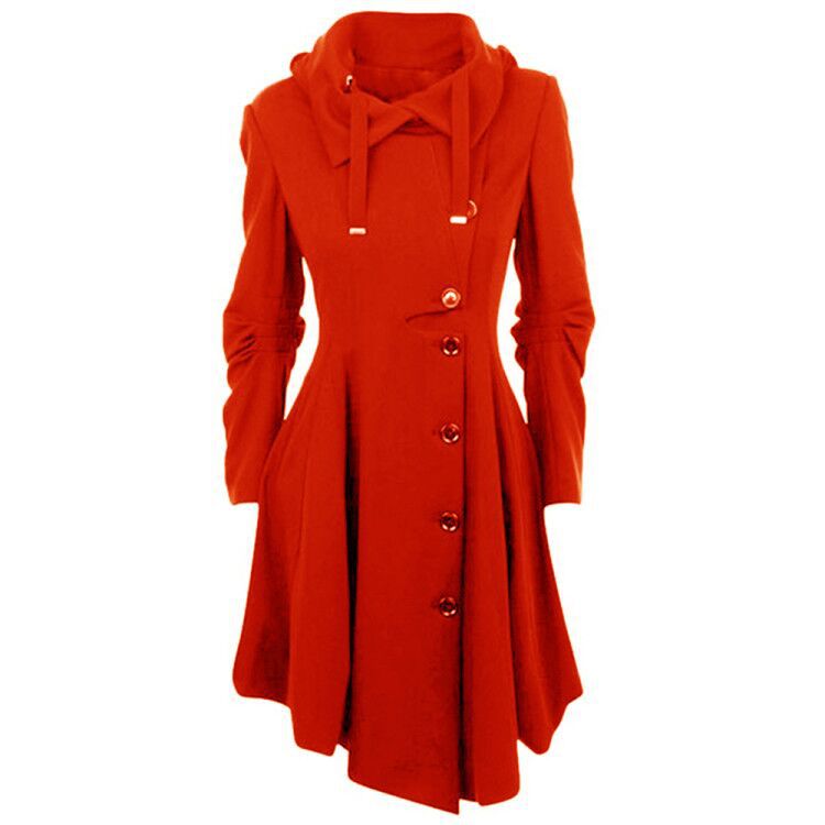 Slim Double Breasted Long Trench Coat for girls