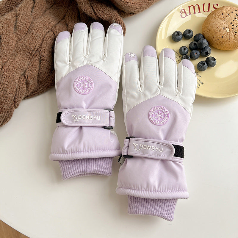 Skiing Leather  and  Warm gloves for women