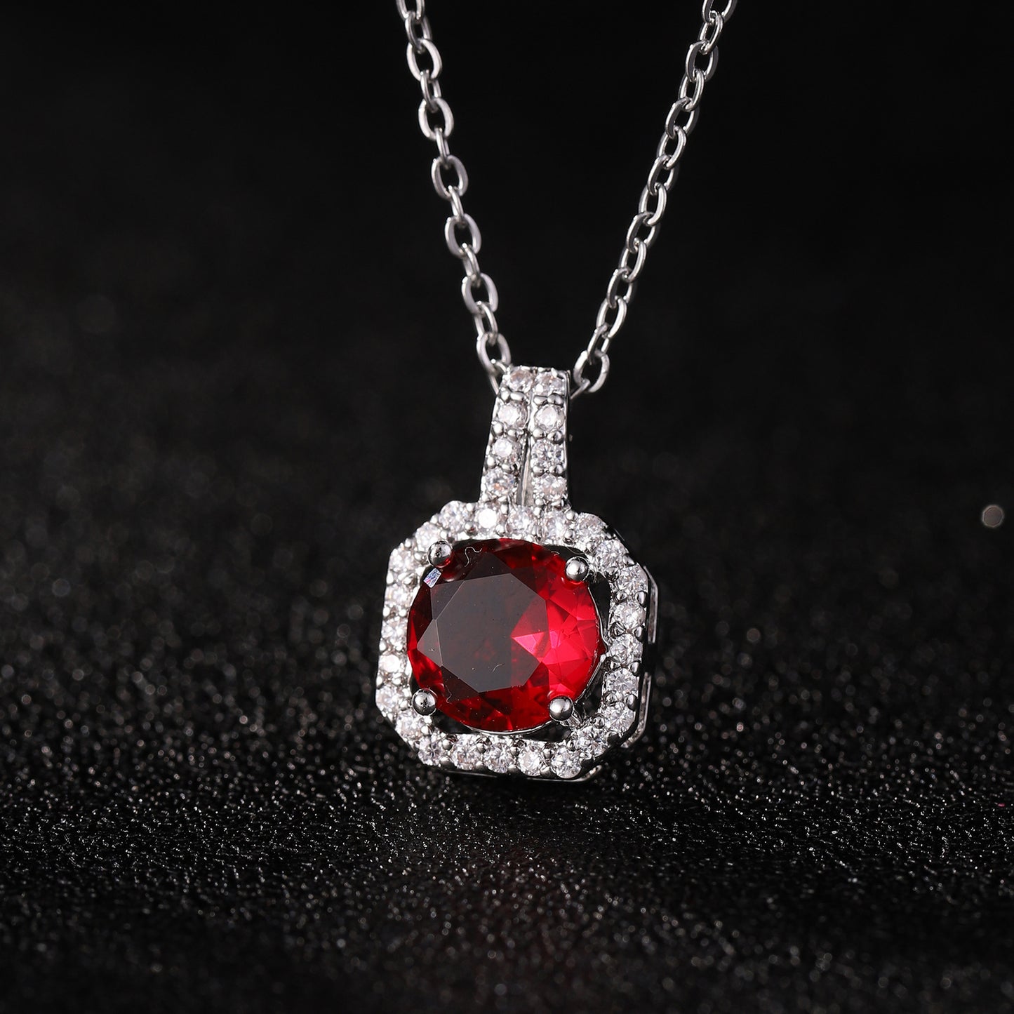 Perfume Bottle Pendant Necklace Women's Full Diamond