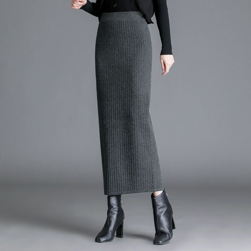 Knitted Straight Thickening Skirts For Women