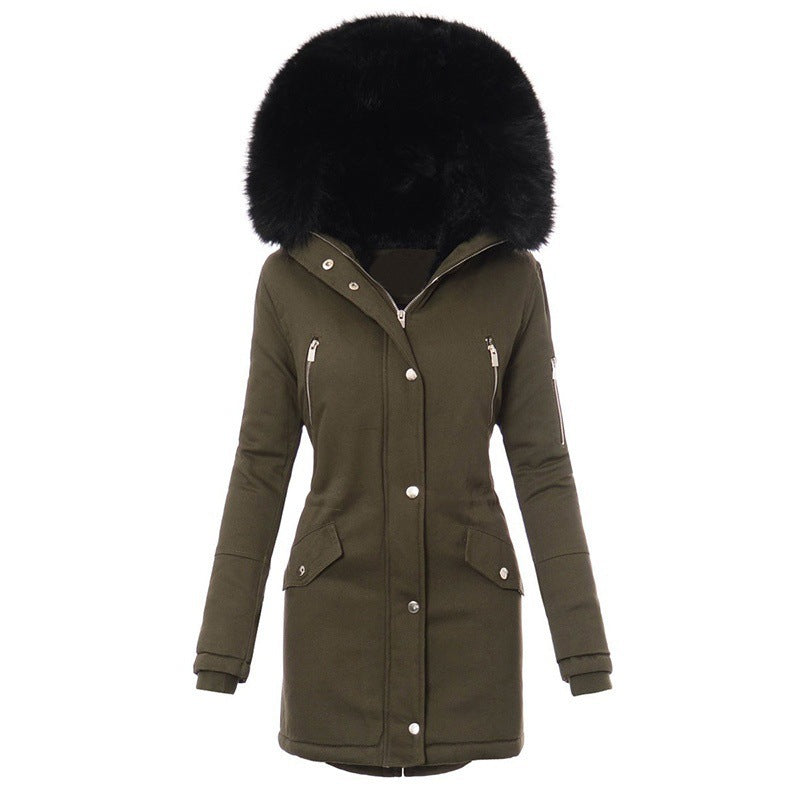 Fur Collar Mid-length trench coat for women