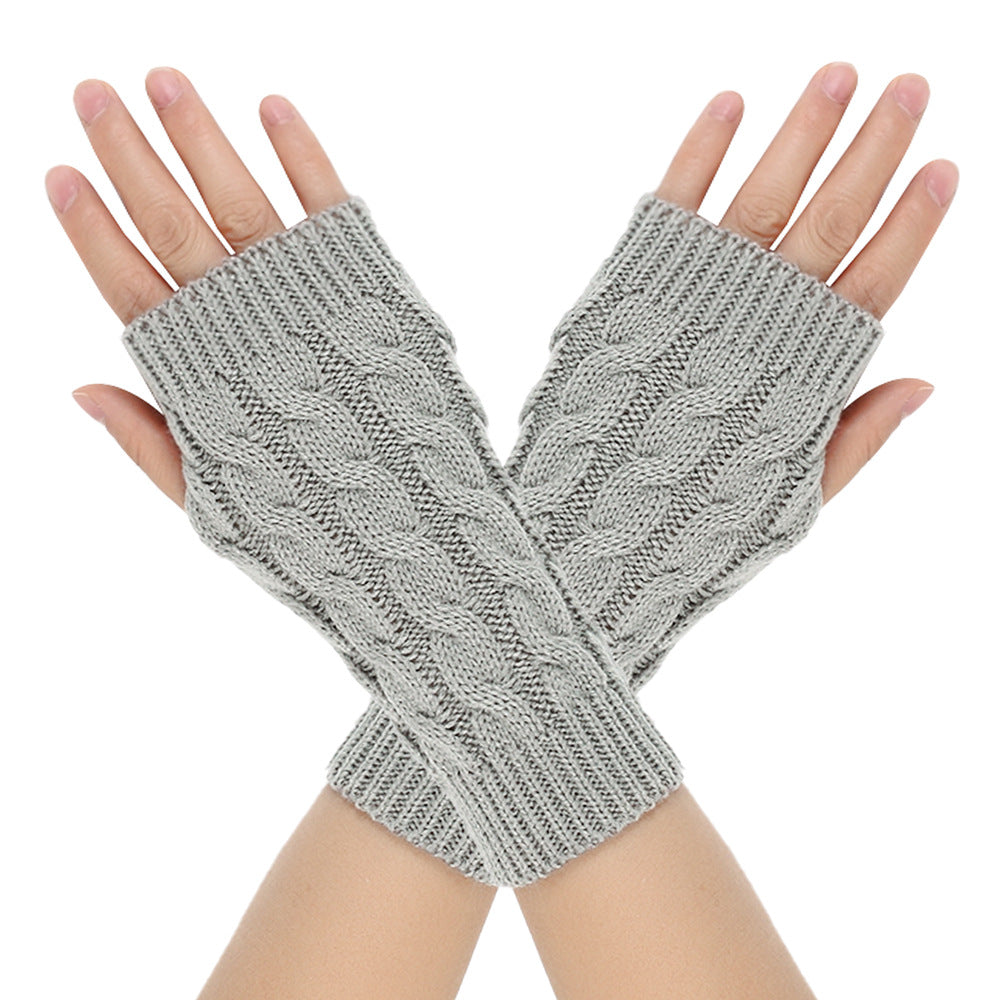 Warm Wool Open Finger winter gloves for women