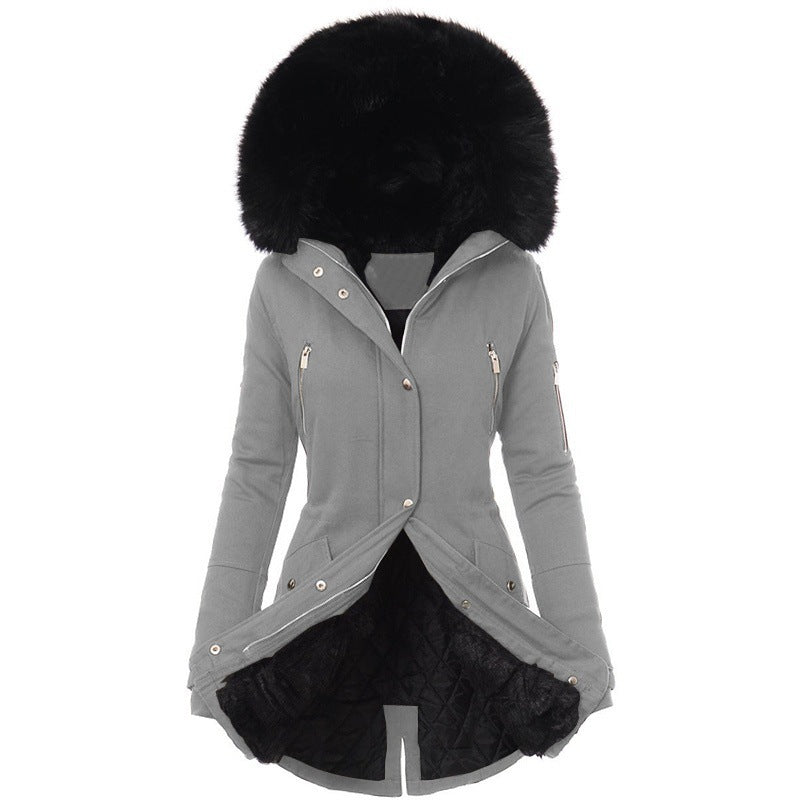 Fur Collar Mid-length trench coat for women