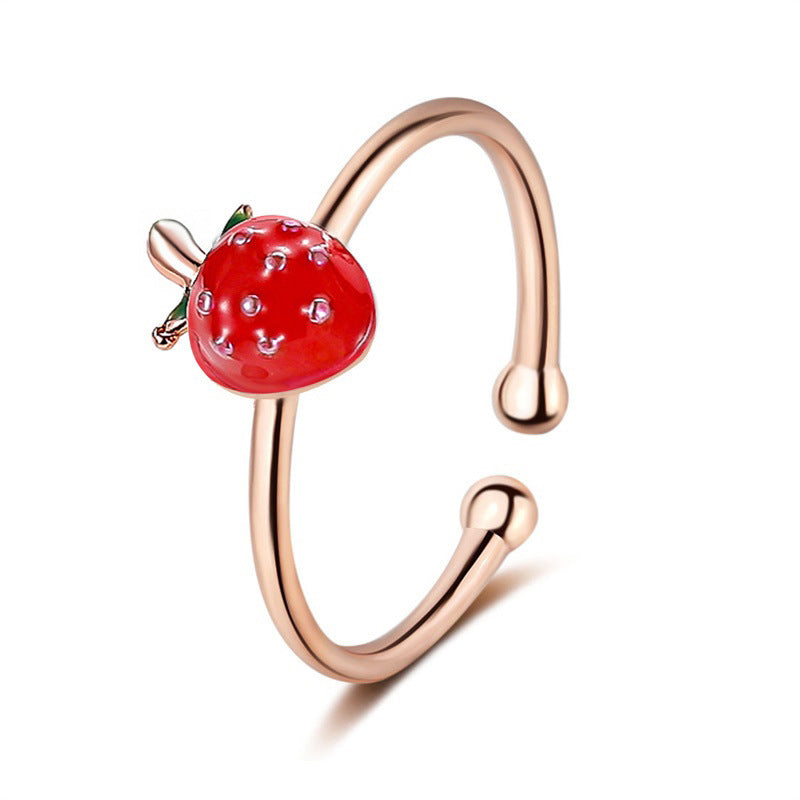 Strawberry Simple Sweet Mori Knuckle Ring