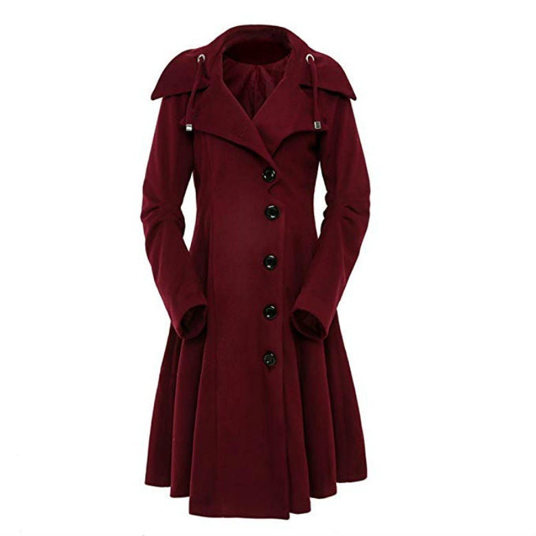 Slim Double Breasted Long Trench Coat for girls