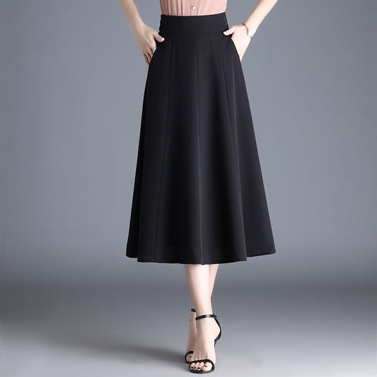 Thin Ice Silk Draping A-Line Small Umbrella Skirt For Women