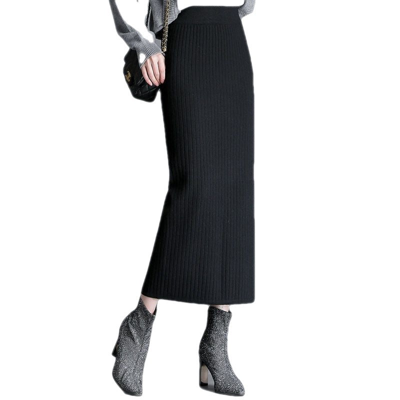 Knitted Straight Thickening Skirts For Women