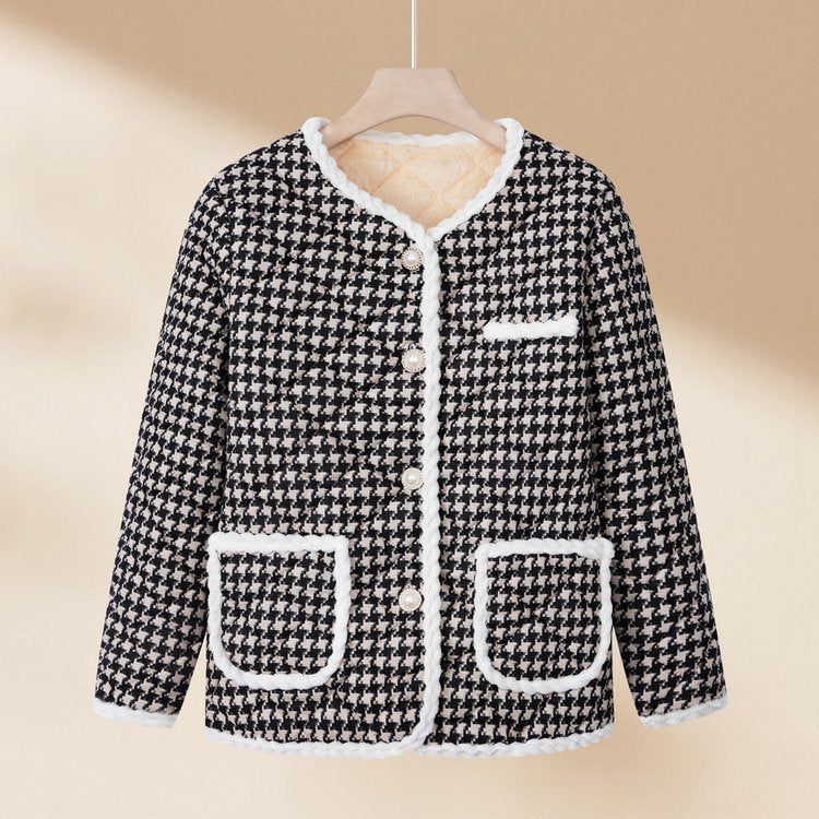 Fleece-lined Classic Style Cotton Coat Autumn And Winter for women