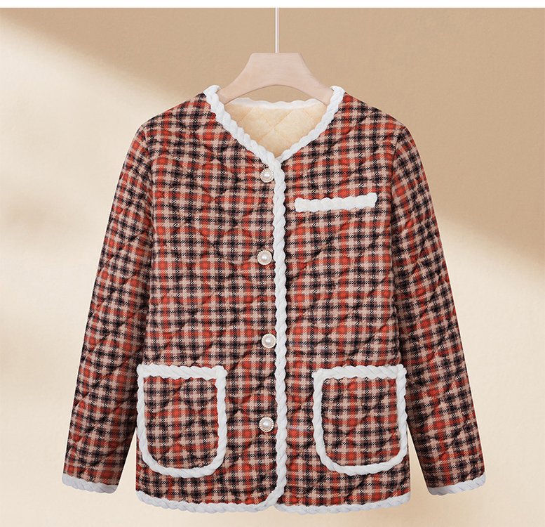 Fleece-lined Classic Style Cotton Coat Autumn And Winter for women