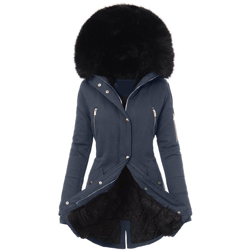 Fur Collar Mid-length trench coat for women